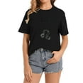 thumbnail image 1 of Womens Vintage Distressed Leo Symbol Zodiac Sign Birthday Gift T-Shirt Black, 1 of 5