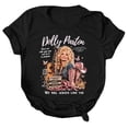 thumbnail image 1 of Womens Vintage Dolly T-Shirt, Parton Memorial Graphic Tees, Casual Country Music Tshirt Top For Music Lovers, Short Sleeve T Shirts, 1 of 5