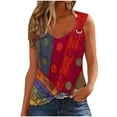 thumbnail image 1 of Womens Vintage Ethnic Style Western Tank Tops 2024 Summer Cami Shirts V Neck Sleeveless Casual Loose Blouses Vest, 1 of 3
