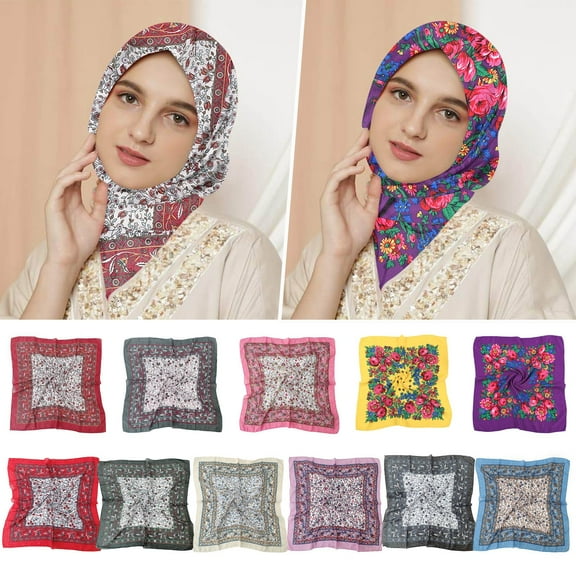 Womens Vintage Floral Bandana Scarf Multi Way Wrap for Travel and Fashion Accessories