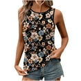 thumbnail image 1 of Womens Vintage Graphic Tank Tops Racerback Summer Casual Loose O-Neck Tanks Vest Vacation Classic-Fit Shirt Cami, 1 of 3