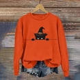 thumbnail image 1 of Womens Vintage Halloween Sweatshirt Crewneck Long Sleeve Pullover with Cute Pumpkin Graphic for Fall Spooky Season, 1 of 6