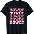 thumbnail image 1 of Womens Vintage Leopard Howdy Rodeo Western Country Southern Cowgirl Premium T-Shirt Black Large, 1 of 5