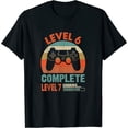 thumbnail image 1 of Womens Vintage Level 6 Complete 6 Funny 6Th Wedding Anniversary T-Shirt Black X-Large, 1 of 5