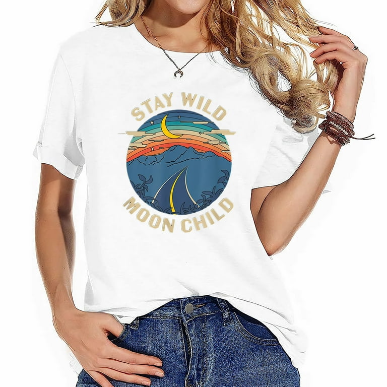 Stay Wild Moon Child Hippie T-Shirt Gift For Men Women Kids Stay Wild Moon Child Hippie T-Shirt Gift For Men Women Kids