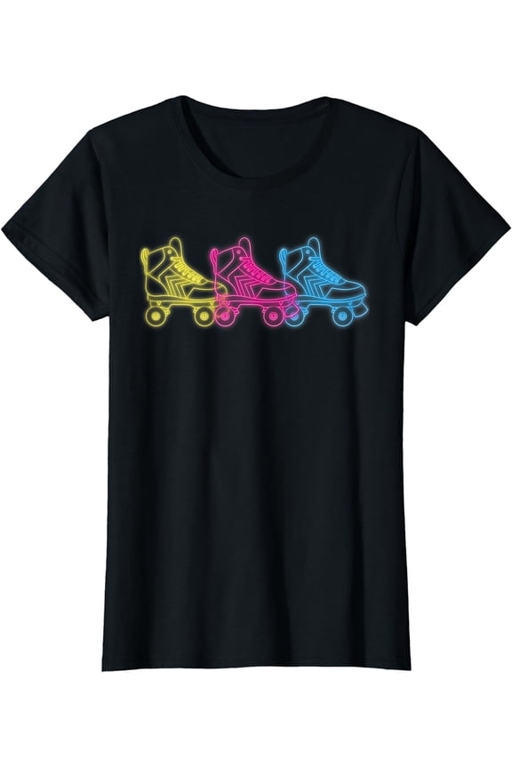 Womens Vintage Roller Skating Clothes Retro Skates 80s T-Shirt