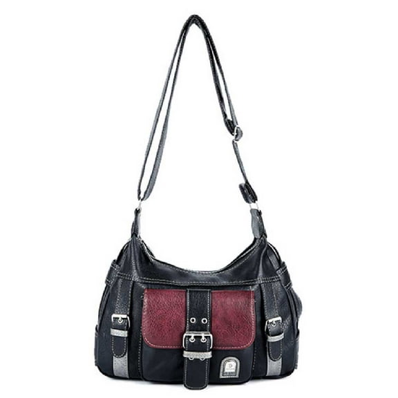Womens Vintage Sling Bag Adjustable Strap PU Leather Shoulder Bag Large Capacity Crossbody Bag Y2K Messenger Bag Soft Satchel Bags