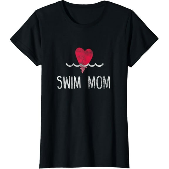 Womens Vintage Swim Mom Shirt - Swimming Family Swimmer T-Shirt100% cotton