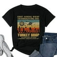 thumbnail image 1 of Womens Vintage Thanksgiving WKRP Turkey Drop Shirt, Fall Shirt Gift for Friends Black, 1 of 4
