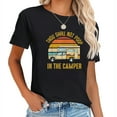 thumbnail image 1 of Womens Vintage Thou Shall Not Poop In The Camper Funny Holiday Trip T-Shirt, 1 of 5