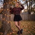 thumbnail image 1 of Womens Vintage Tie Dye Sweatshirt Halloween Crewneck Long Sleeve Pullover Witch Graphic Casual Fall Top Ginger M, 1 of 6