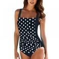 thumbnail image 1 of Womens Vintage Tummy Control One Piece Swimsuits Swimdress Push Up Swimwear Plus Size Bathing Suits, 1 of 5