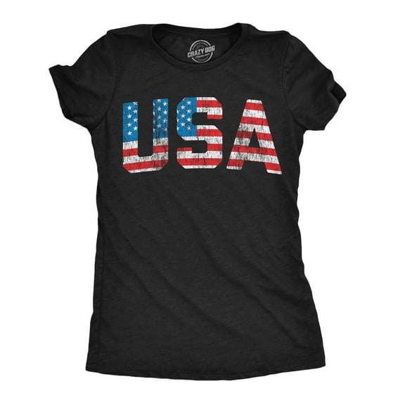 Womens Vintage USA T Shirt Awesome Fourth Of July Graphic Tee for Ladies Womens Graphic Tees