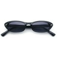thumbnail image 1 of Womens Vintage Vibe Narrow Rectangle Cat Eye Plastic Sunglasses Grey - Black, 1 of 8