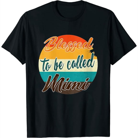 Womens Vintage Woman Mom Blessed to be called Mimi Shirt V-Neck T-Shirt Black Small