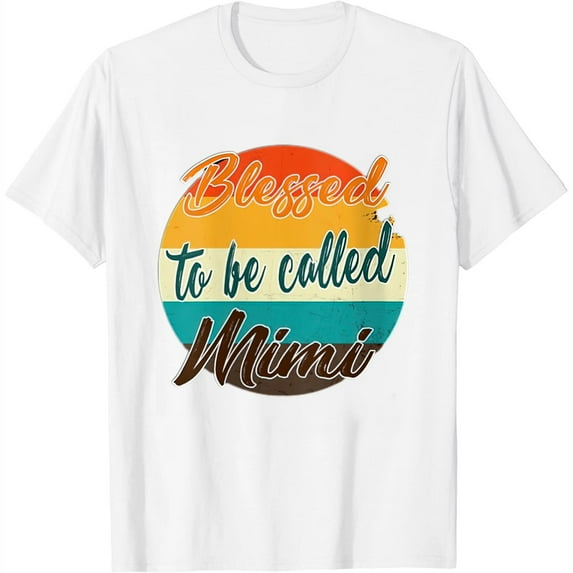 Womens Vintage Woman Mom Blessed to be called Mimi Shirt V-Neck T-Shirt White 2X-Large