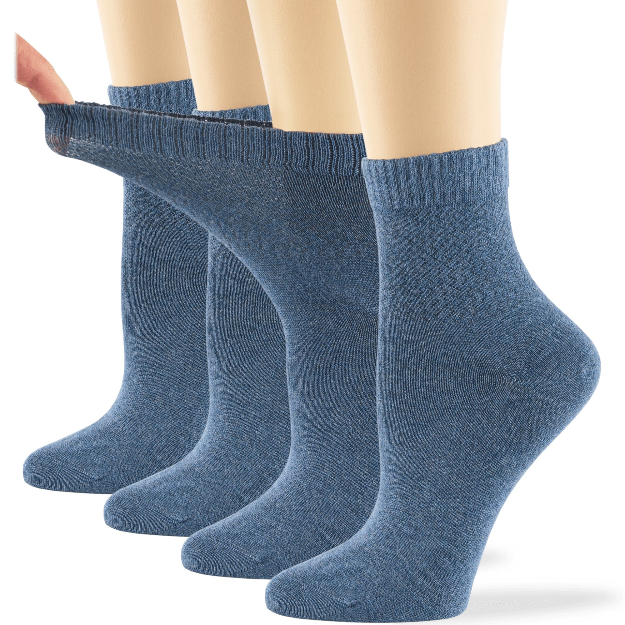 Womens Viscose From Bamboo Diabetic Ankle Socks Seamless Solid Extra