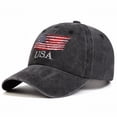 thumbnail image 1 of Womens Visor Hats AURORADY Washed American Flag Baseball Cap Retro Adjustable Sun Dad Hats for Men Women Fashion Trucker Cap Unisex, Dark Gray One Size Baseball Caps, 1 of 5