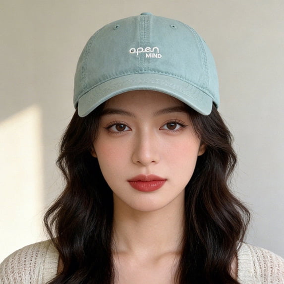 Under $2 Womens Visor Hats AURORADY Wide Brim Small Baseball Cap All Sun Hat Fashion Letter Embroidery Cap, Light Blue One Size Baseball Caps