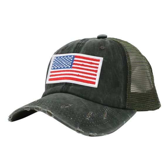 Womens Visor Hats CQXIDFH Independence Day Printed Mesh Baseball Cap, Breathable American Style Casual Cap for Daily Outdoor, Hijab Cap (JN, One Size)