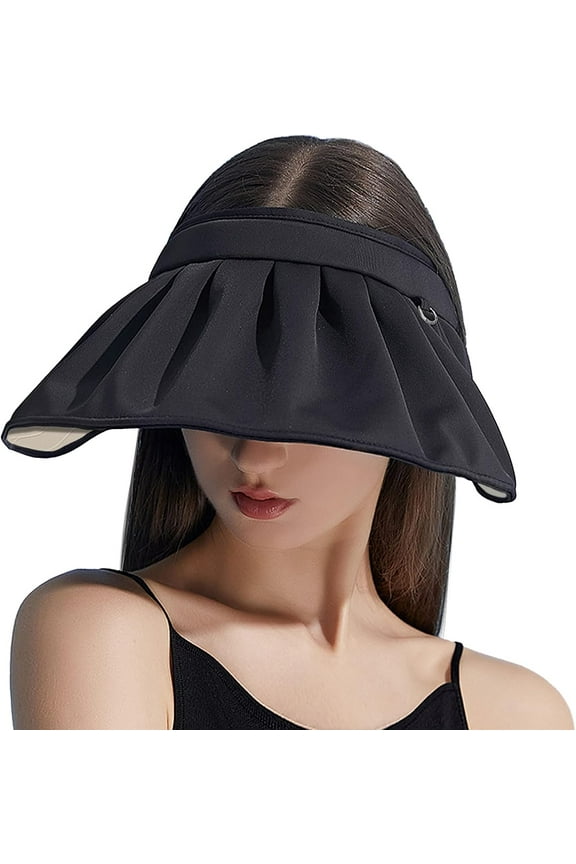 Womens Visors,Clip On Foldable Wide Brim Womens Golf Visor,Roll-up Headband Sun Hat with UV Protection