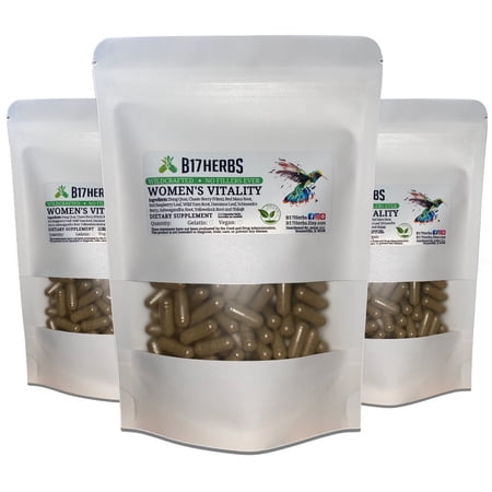 Womens Vitality | Herbal Vegan Caps | Female | Woman | Health | Energy | Schisandra | Maca Root | Dong Quai | Damiana | Wild Yam | Herbs (300 Caps)