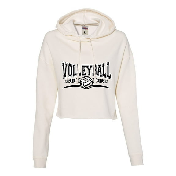 Womens Volleyball Cool Design Cropped Hooded Sweatshirt