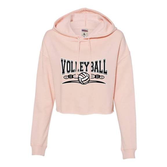 Womens Volleyball Cool Design Cropped Hooded Sweatshirt