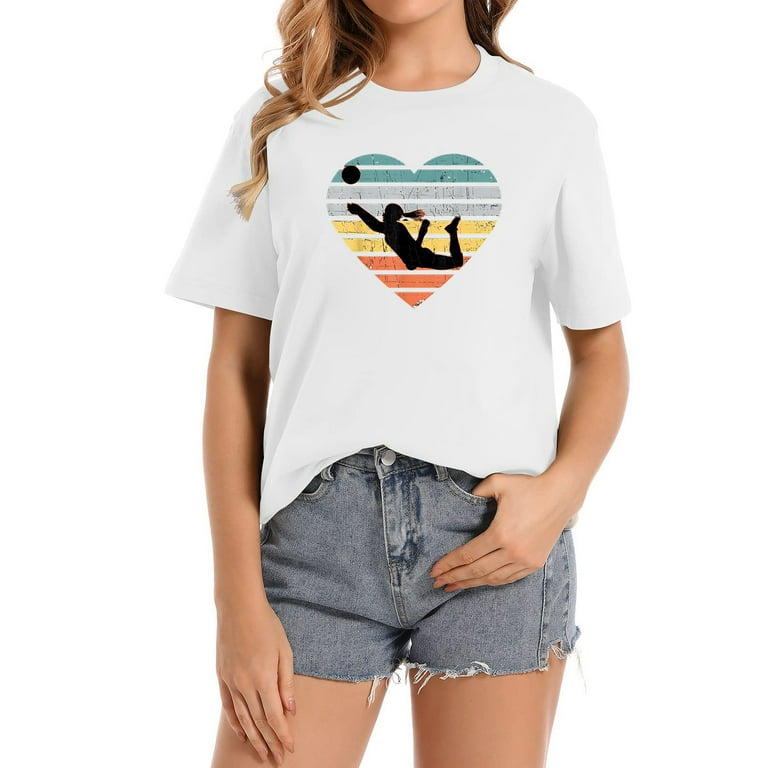 Volleyball Gifts For Teen Girls Retro Vintage Heart Tshirt Volleyball Gifts For Teen Girls Retro Vintage Heart Tshirt