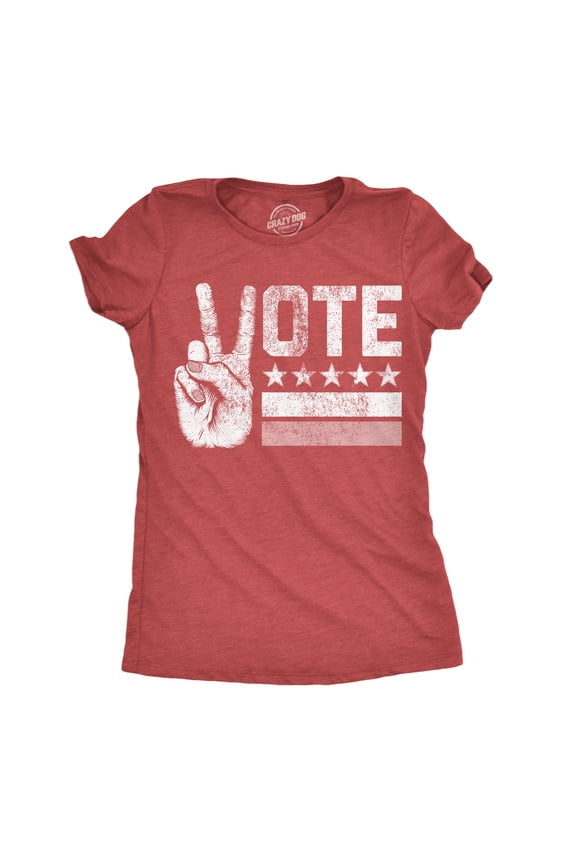 Womens Vote Peace Hand Funny T Shirt Election Graphic Tee for Ladies Womens Graphic Tees