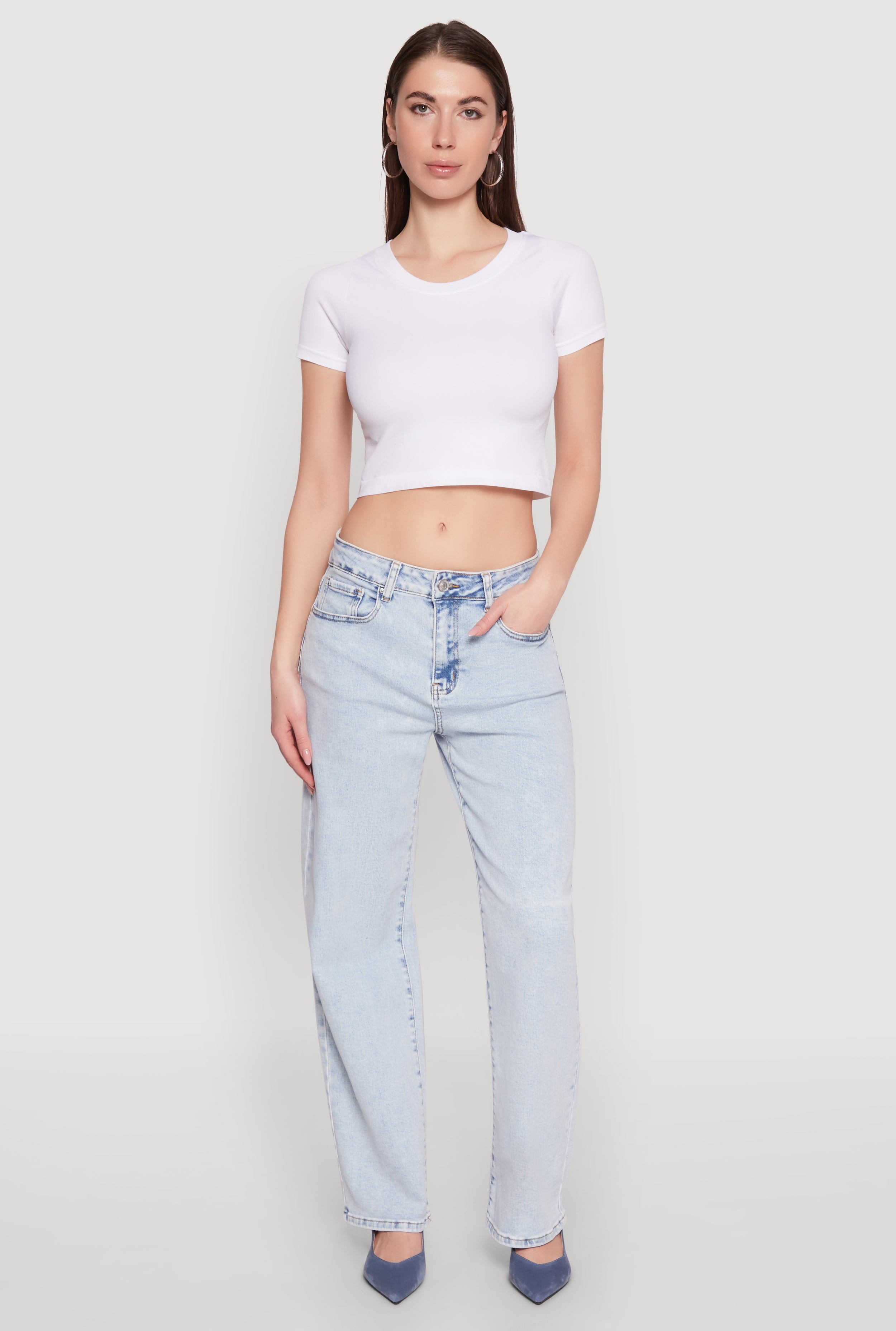 Womens WAX Acid Wash Straight Leg Jeans - Walmart.com