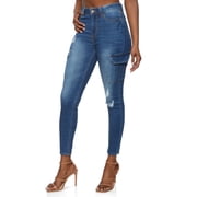 Womens WAX Cargo Pocket Skinny Jeans
