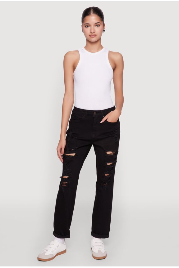 Women's WAX Distressed Boyfriend Jeans