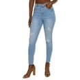 thumbnail image 1 of Womens WAX Distressed High Waist Cropped Skinny Jeans, 1 of 2