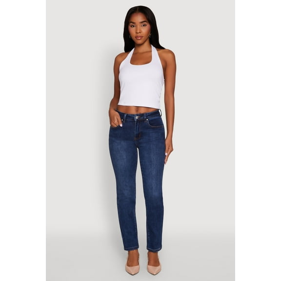 Womens WAX Slim Straight High Rise Jeans