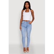 Womens WAX Stretch High Waisted Skinny Ankle Jeans