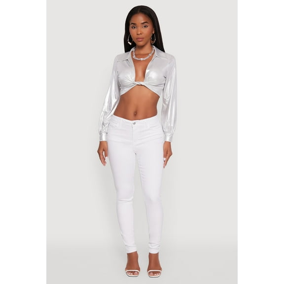 Womens WAX Twill Skinny Leg Pants