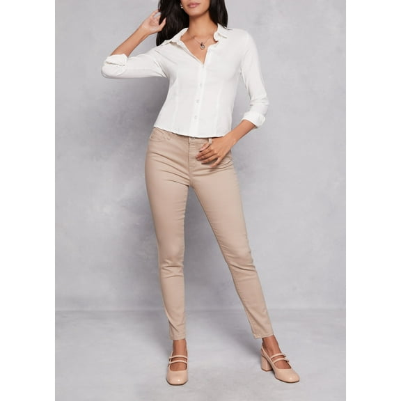 Womens WAX Twill Skinny Leg Pants