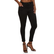 Womens WAX Whiskered Rolled Cuff Skinny Jeans