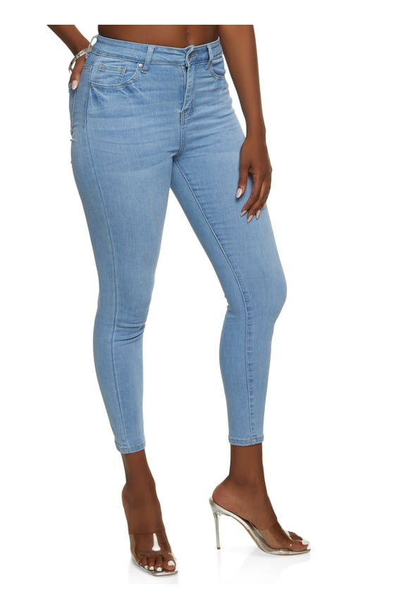 Womens WAX Whiskered Skinny Ankle Jeans