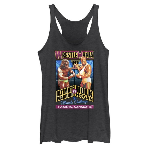 Womens WWE Hulk Hogan VS The Ultimate Warrior Poster Racerback Tank