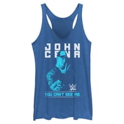 Womens WWE John Cena You Can't See Me Blue Racerback Tank