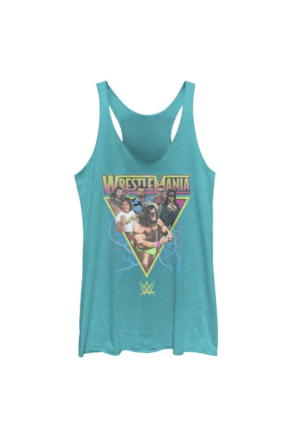 Womens WWE Retro Wrestlers Triangle Racerback Tank