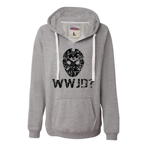 Womens WWJD What Would Jason Do? Funny Horror Movie Deluxe Soft Hoodie