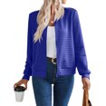 thumbnail image 1 of Womens Waffle Casual Zip Up Cardigan Jacket Long Sleeve Sweatshirt Lightweight Fall Fashion Loose Outwear Top, 1 of 4