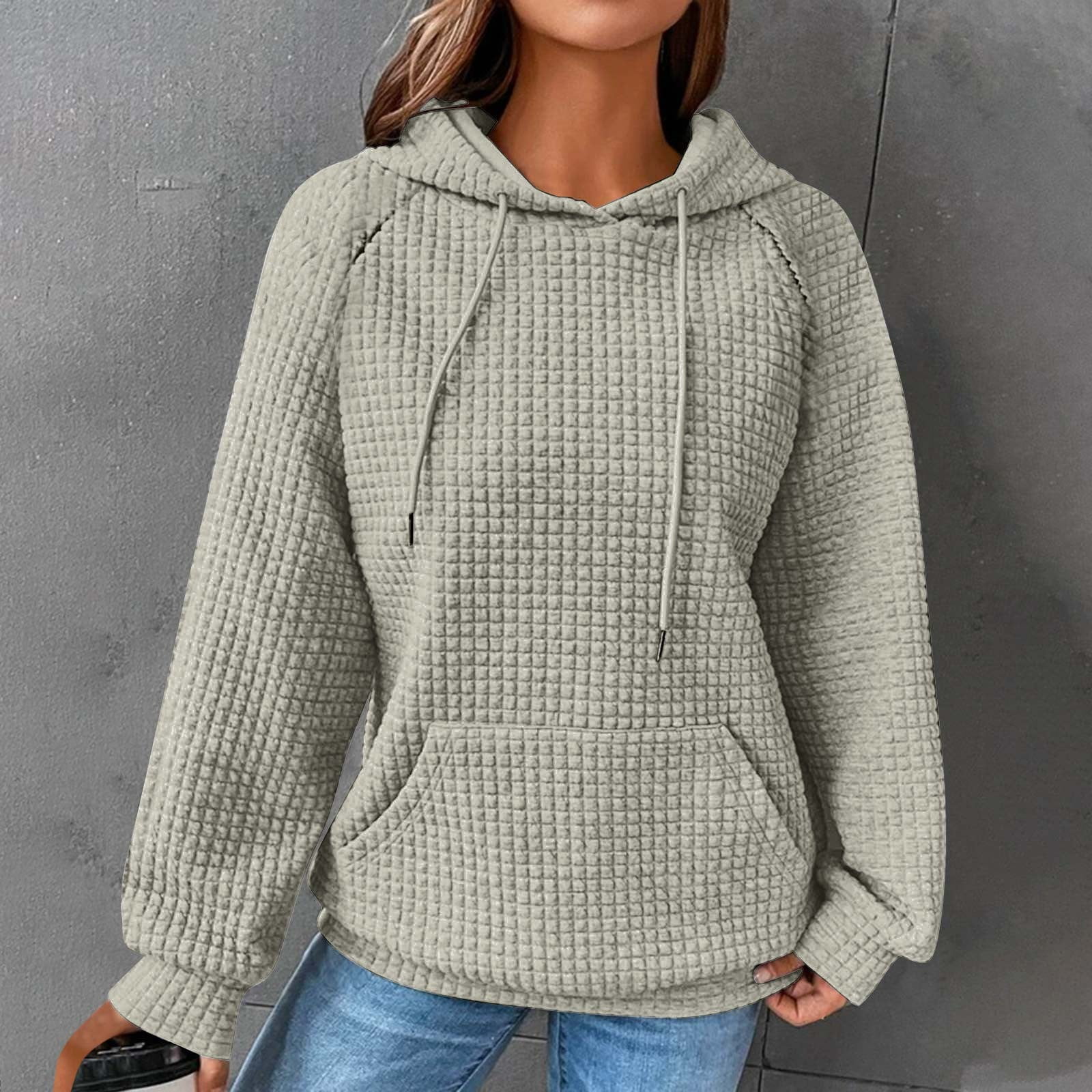 Womens-Waffle-Knit-Hoodie-