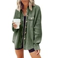 thumbnail image 1 of Womens Waffle Knit Shacket Boyfriend Shirt Jacket Button Down Blouse Loose Fit Long Sleeve Tops, 1 of 5