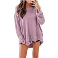 thumbnail image 1 of Womens Waffle Knit Shirts Drop Shoulder Long Sleeve Round Neck Casual Loose Pullover Oversized Fall Tops, 1 of 7