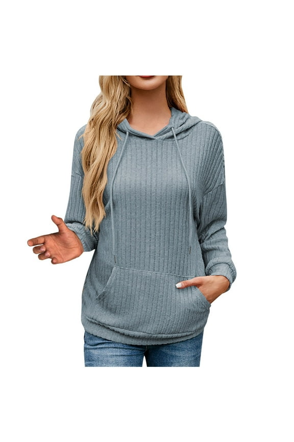 Womens Waffle Knit Tops Thermal Long Sleeve T Shirts for Women Slim Fitted Crew Neck Pullover Shirts Blouse