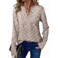 thumbnail image 1 of Womens Waffle Knit Tops V Neck Long Sleeve Shirts Henley Dresy Casual Blouses Fall Outfits 2025  XXL, 1 of 4